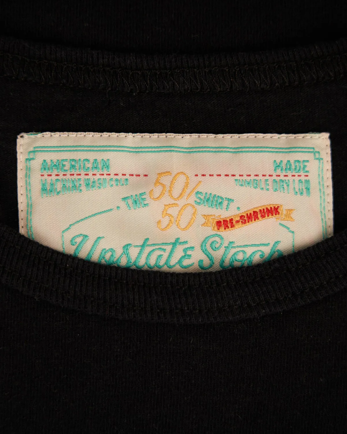 Upstate Stock 50/50 Upcycled Cotton Classic Tee - Piece Dyed Black