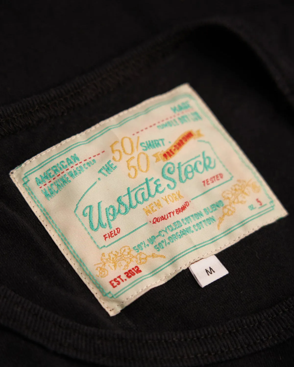 Upstate Stock 50/50 Upcycled Cotton Classic Tee - Piece Dyed Black