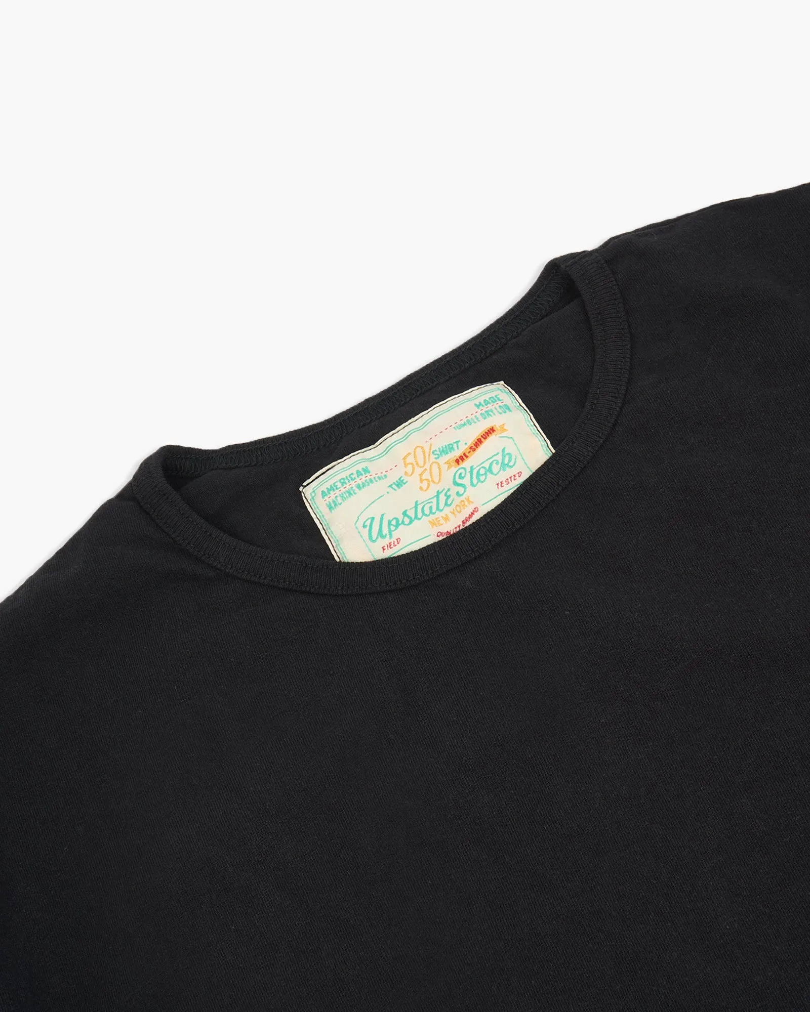 Upstate Stock 50/50 Upcycled Cotton Classic Tee - Piece Dyed Black