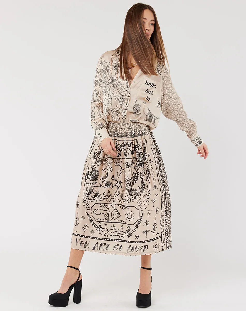 Vanessa Printed Midi Blossom Skirt