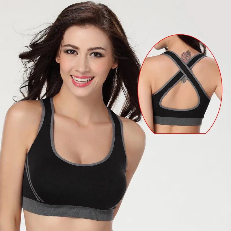 Women Yoga Athletic Sports Bras Crop Bra Tops Seamless Racerback