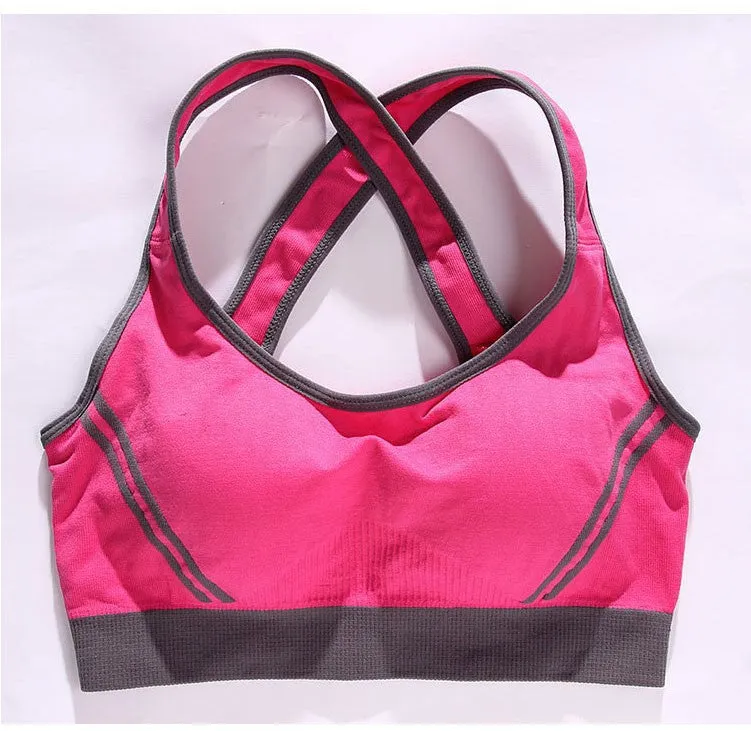 Women Yoga Athletic Sports Bras Crop Bra Tops Seamless Racerback