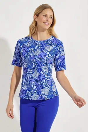 Women's Hightide Short Sleeve Swim Shirt  |  Baja Blue Vista Palm