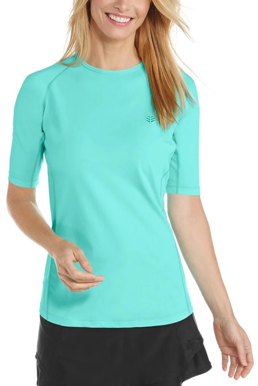 Women's Hightide Short Sleeve Swim Shirt  |  Tropical Mint