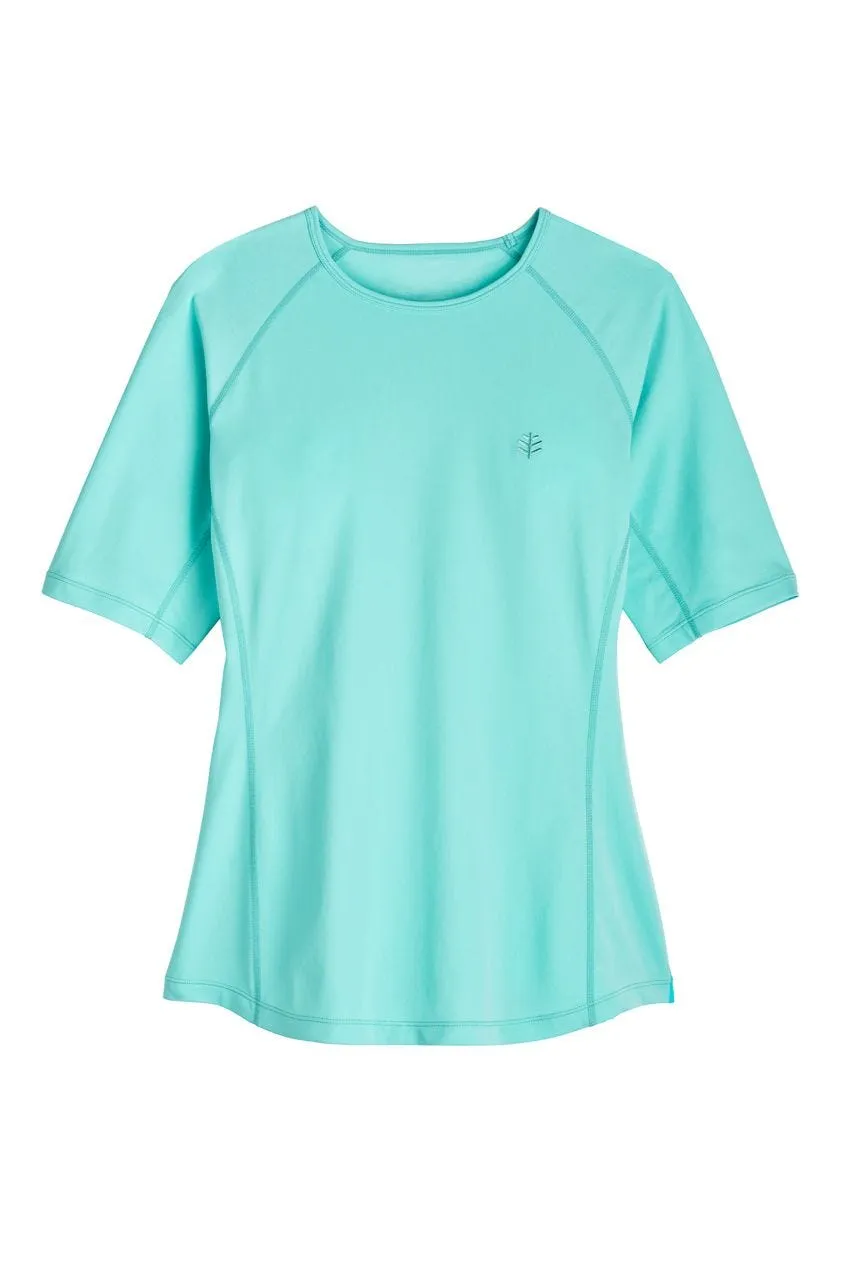 Women's Hightide Short Sleeve Swim Shirt  |  Tropical Mint