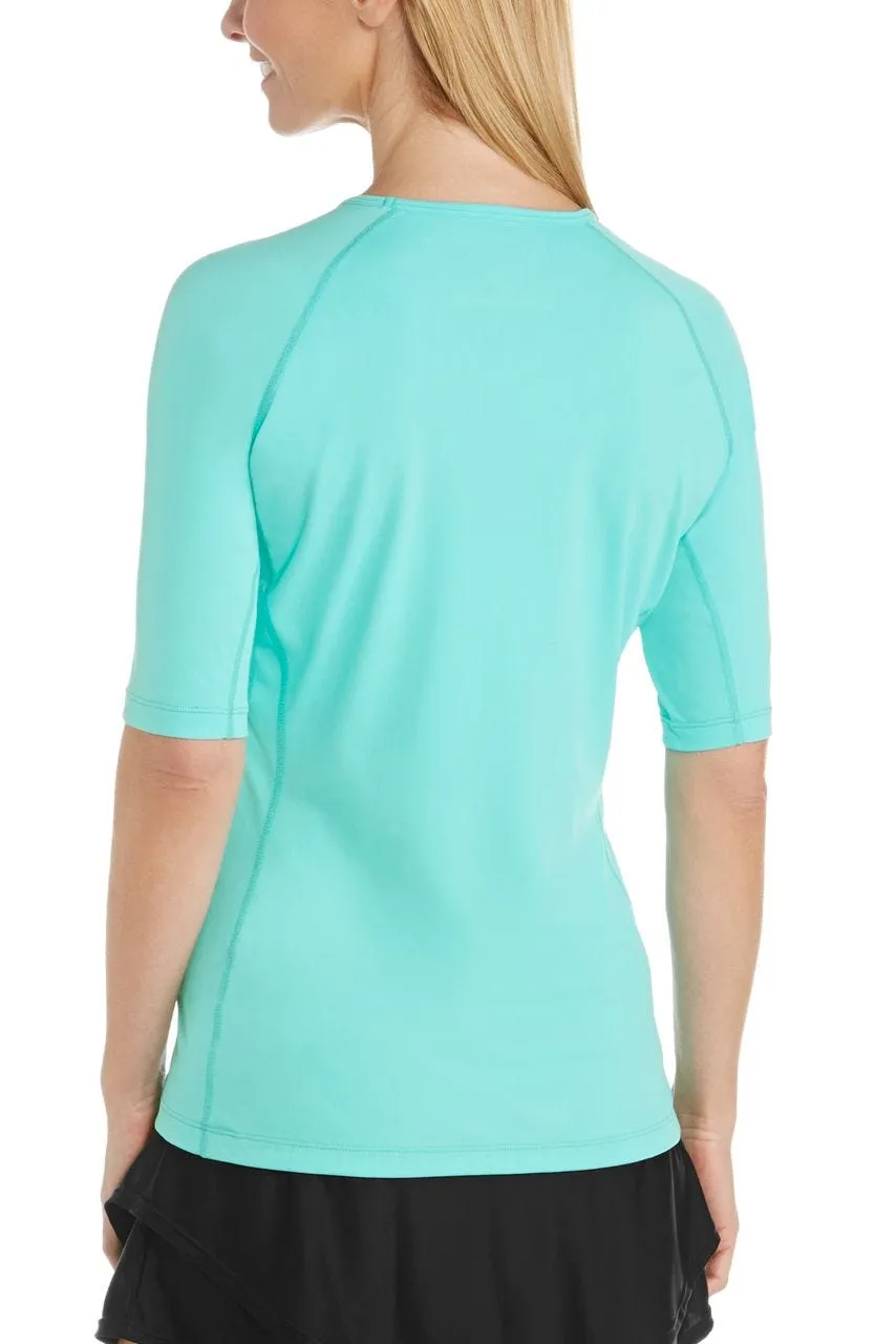 Women's Hightide Short Sleeve Swim Shirt  |  Tropical Mint