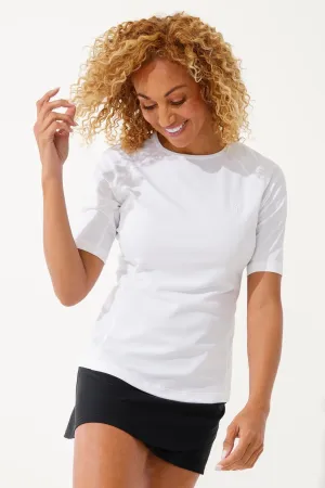 Women's Hightide Short Sleeve Swim Shirt  |  White