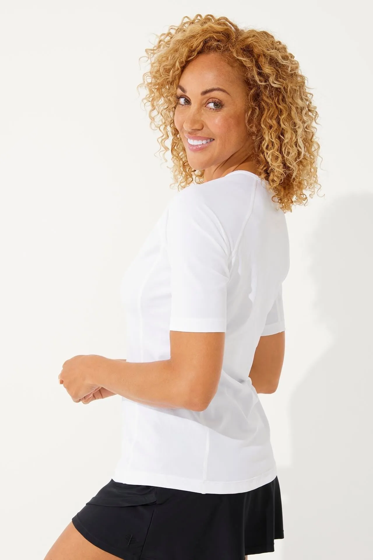 Women's Hightide Short Sleeve Swim Shirt  |  White